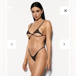 Marie Mur Joan Mini Bra and G-String in Mesh size small